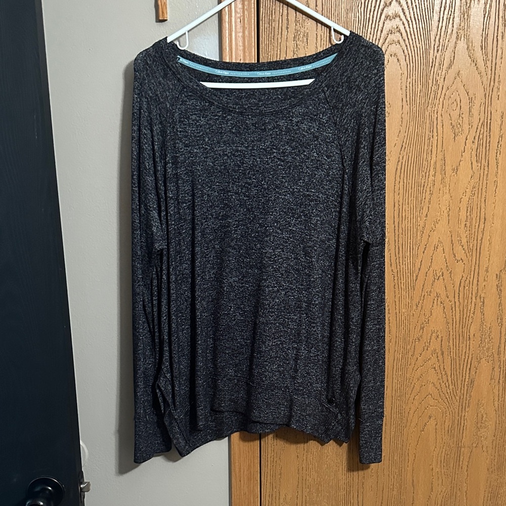 Calvin Klein Women's Gray Long Sleeve Top